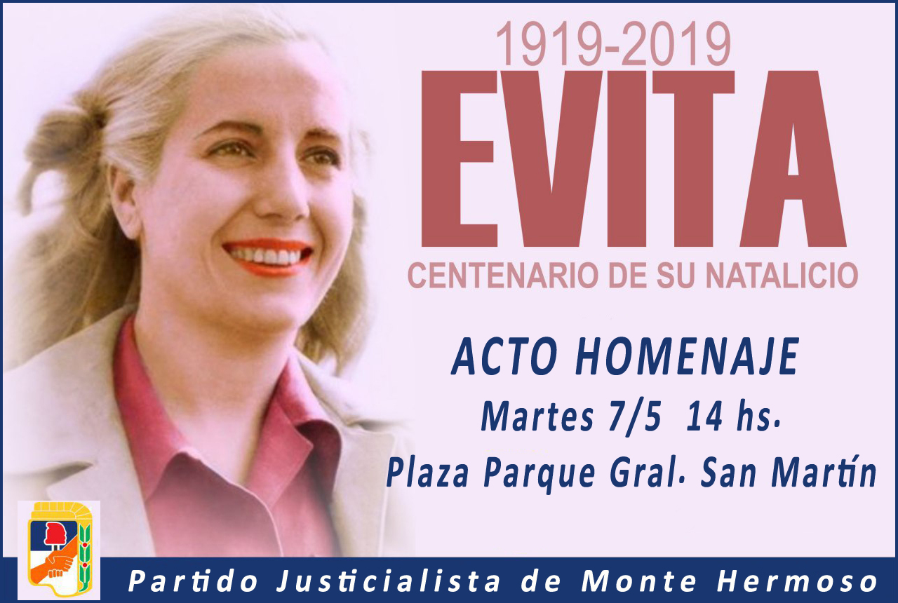 You are currently viewing Acto homenaje en #MonteHermoso #EvitaEterna #EvitaCumple